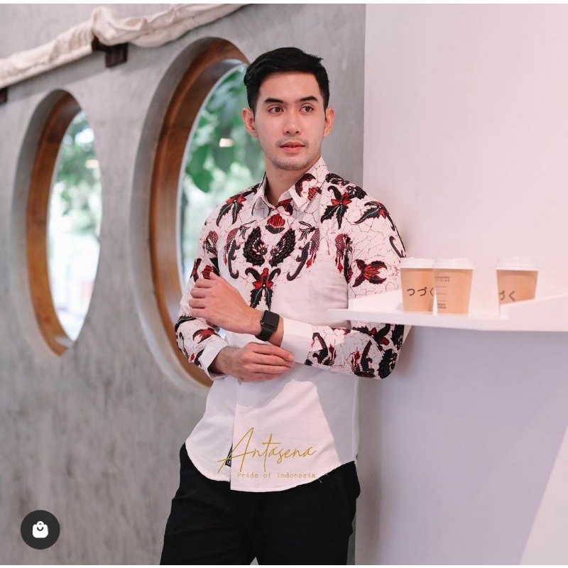 kemeja batik pria SLIMFIT lengan panjang lapis furing