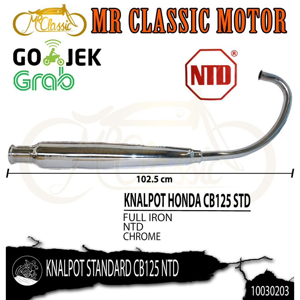 Knalpot Standard Honda CB125 Chrome