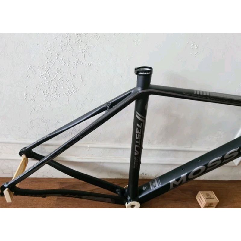 Frame Road Bike Mosso 735 TCA Size 49 Hitam Abu Abu Black Grey  . Rangka Sepeda Balap 735tca Alloy