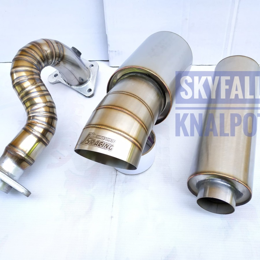 PAKET KNALPOT MOBIL DOWNPIPE RESONATOR SILENCER JS OMEGA HKS DLL