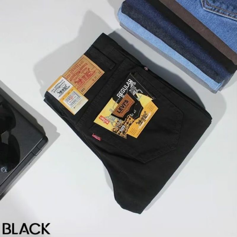 HARGA PROMO!!! Bisa (COD) CELANA PANJANG JEANS STANDAR PRIA Hitam Black putih reguler fit murah gaya