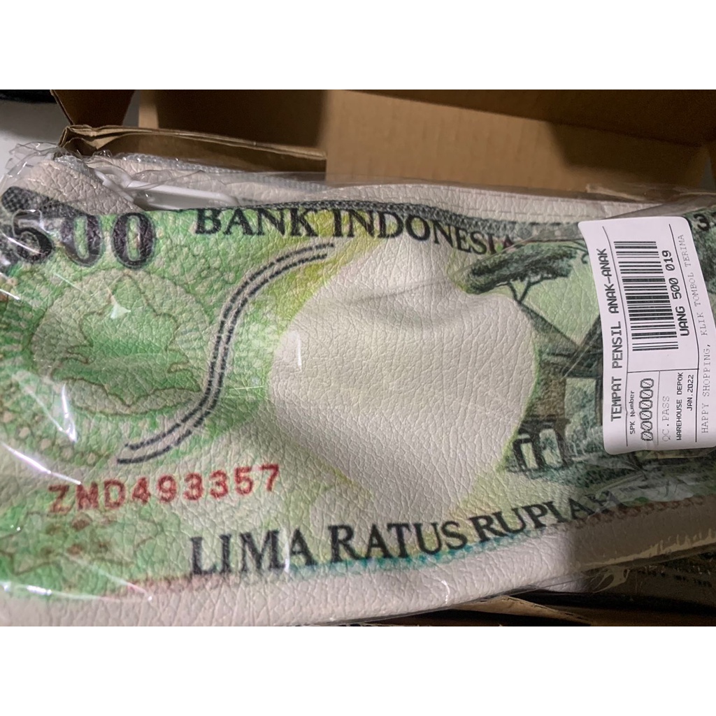

Tempat Pensil Uang 500 Pencil Case Dompet Pouch Kosmetik Wadah Uang Kostak Kotak Uang 500
