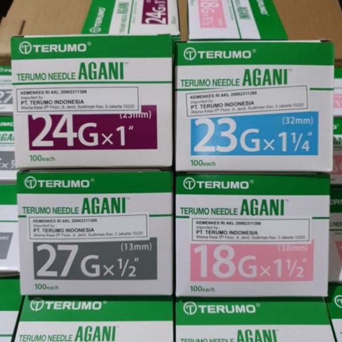 Needle Terumo 18 21 22 23 24 25 26 27 30 G Jarum Nedle Agani 18G
