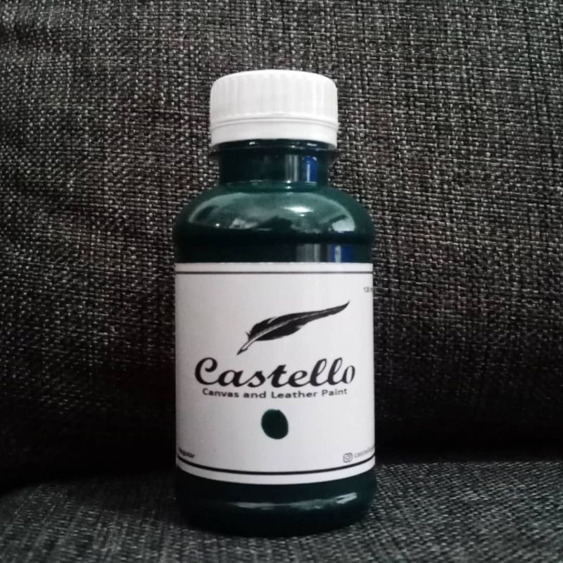 Castellopaint GREEN EMERALD cat sepatu tas kulit kanvas