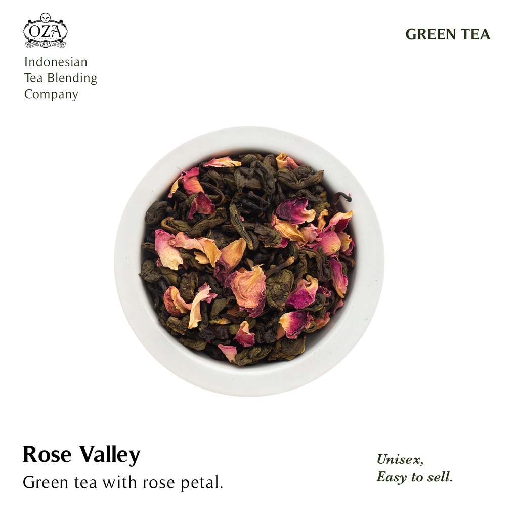 

OZA Tea - Rose Valley | Artisan Tea - Green Tea | Specialty Grade | Teh Premium | 40 gram (20 cups)