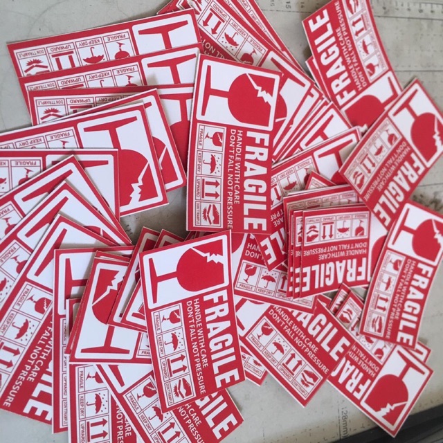 

Stiker fragile sticker mudah pecah minimal order 20pcs