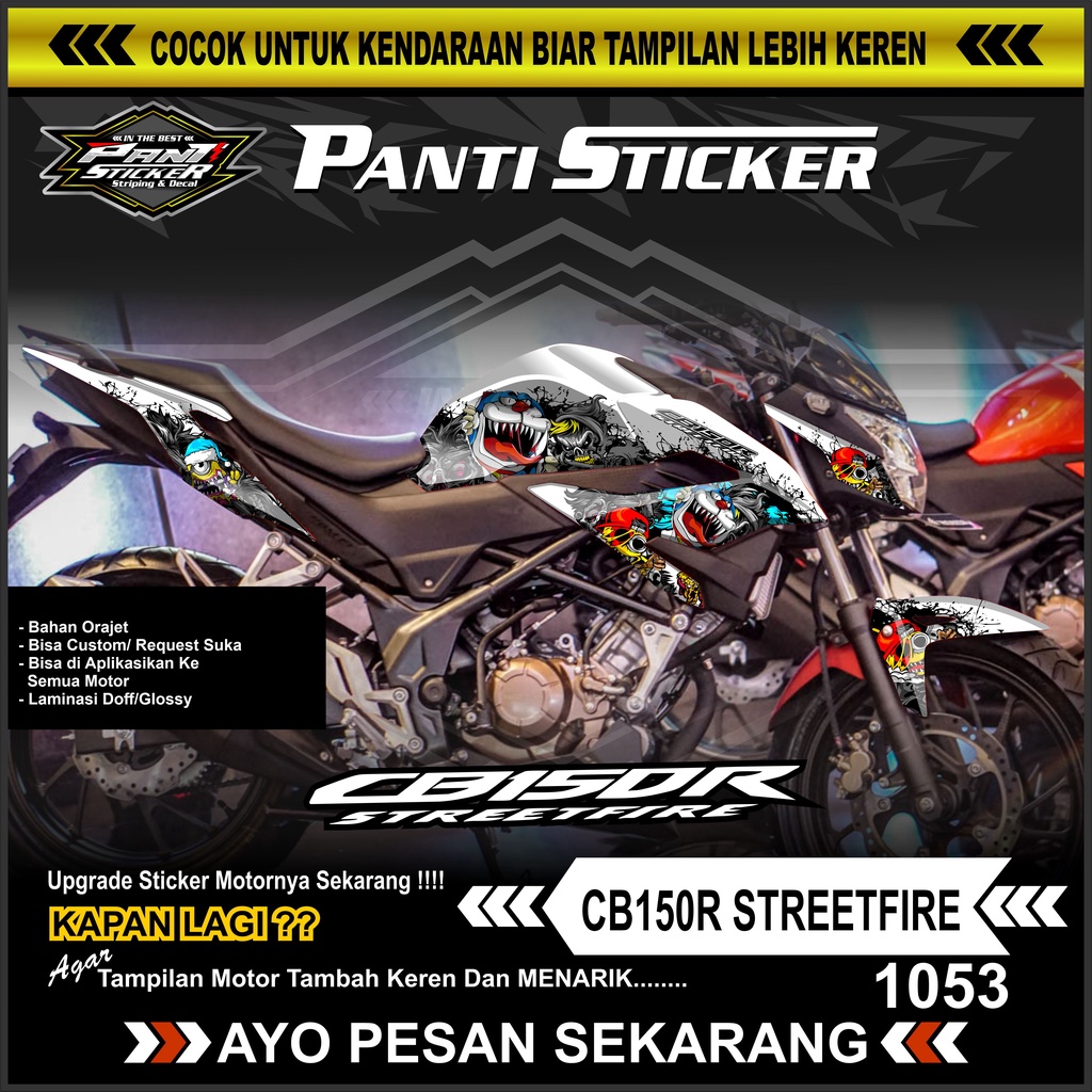 Decal Cb 150R StreetFire Ful Body Decal Sticker Cb 150R New Desain Ful Zombie Doraemon