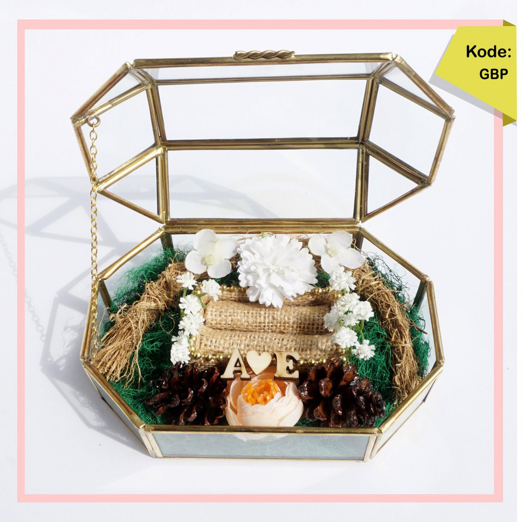 BOX RING TERRARIUM  KOTAK  CINCIN LAMARAN NIKAH KODE E 