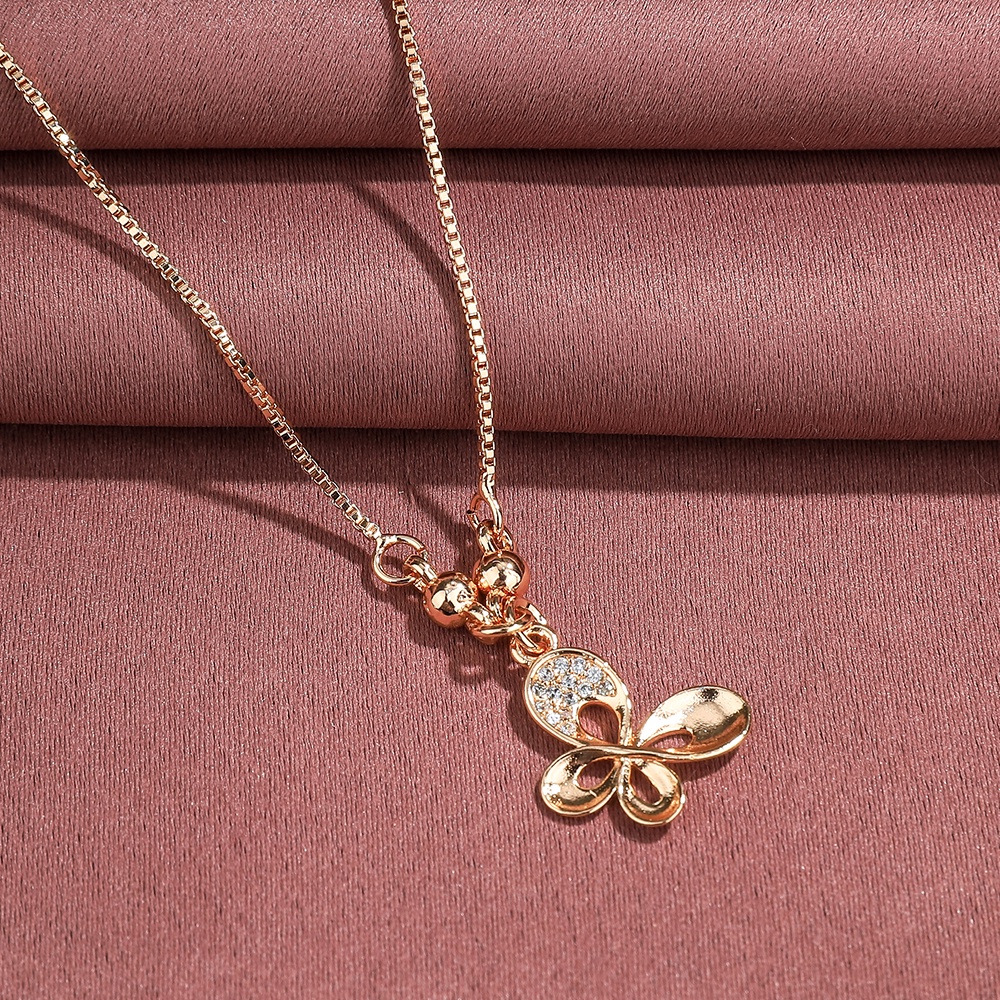 ✨❤️✅COD Kalung Wanita Titanium Anti Karat Rose Gold Aksesoris Fashion Kalung Kupu Korea Murah D020