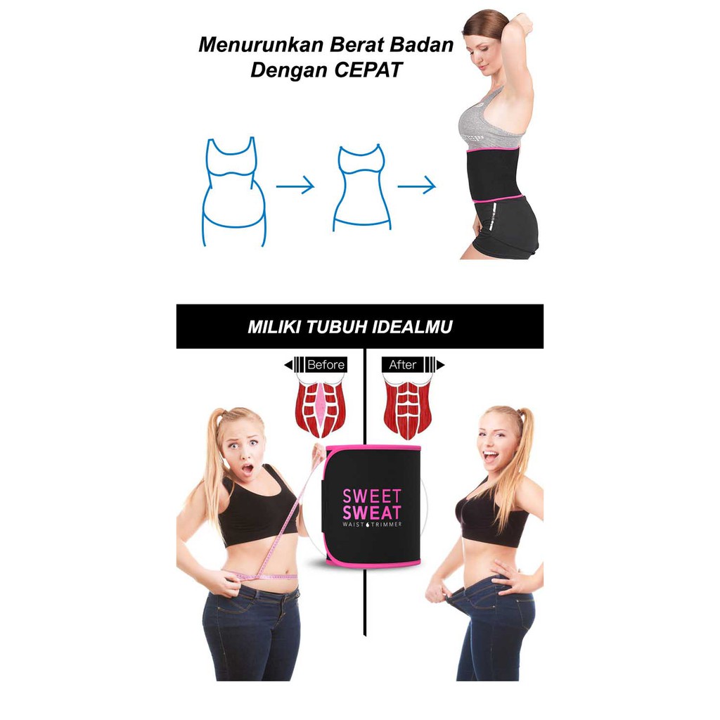 COD Korset Pelangsing Korset Pengecil Perut SWEET SWEAT WAIST TRIMMER PERUT Fit Shaper Belt 100% Ori