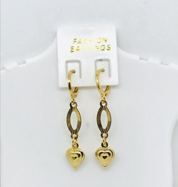 Anting jurai model love /anting wanita //anting lapis emas //perhiasan