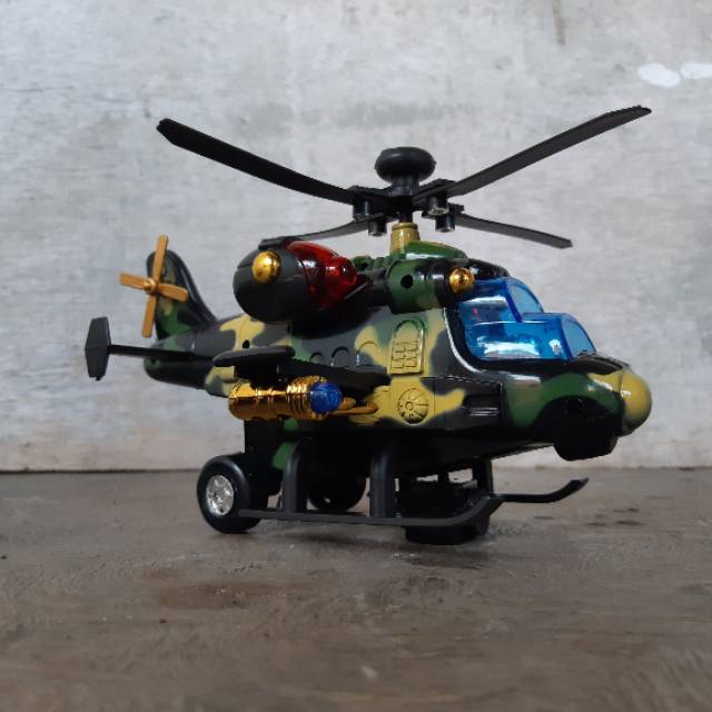 Mainan Helicopter Serbu Bump Go Batere Helikopter Militer Batre Anak