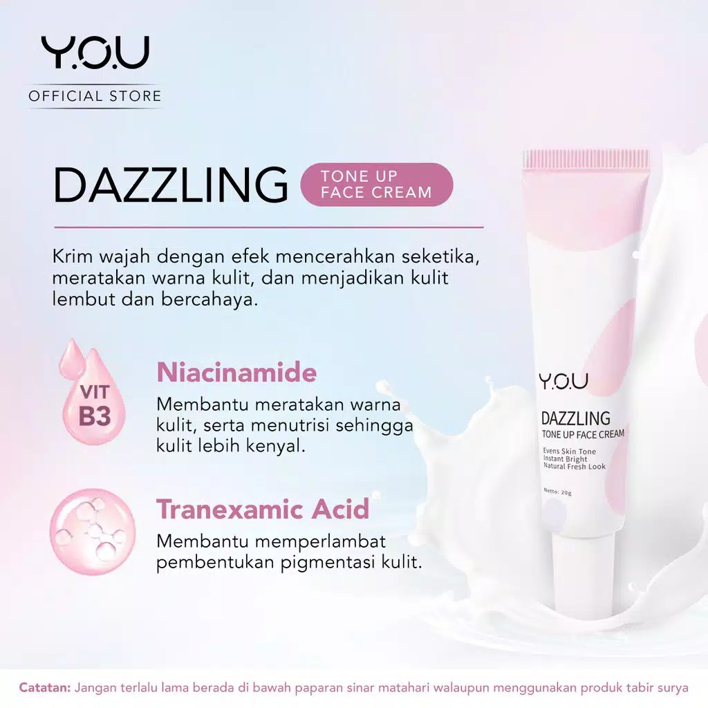 (cyber) cod  terbaru  you dazzling tone up face cream