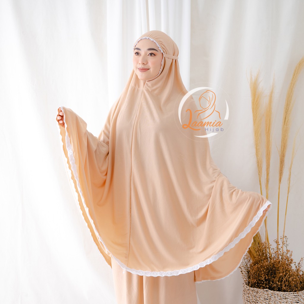 laamia mukena jumbo amplop traveling bahan hyget mukena polos jumbo hyget by laamia