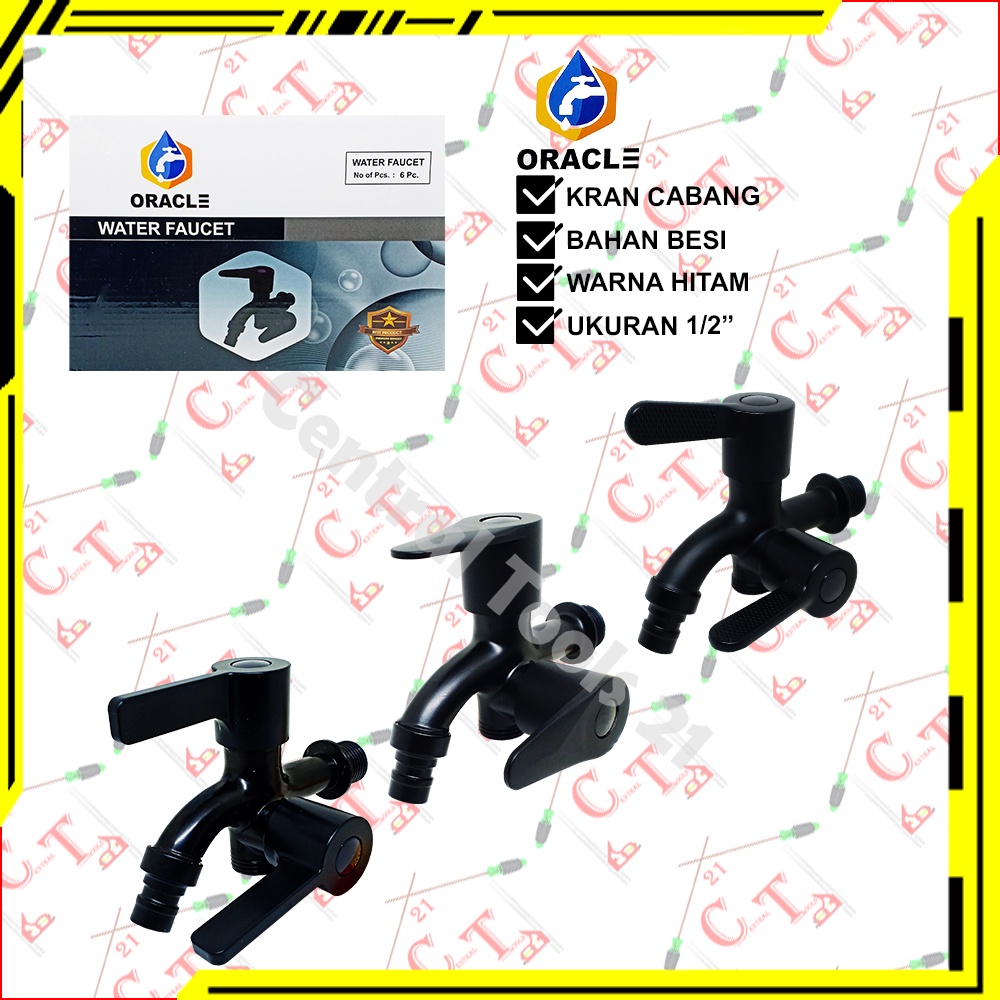 Kran Air Cabang 2 Keran Taman Kamar Mandi Black Series Oracle