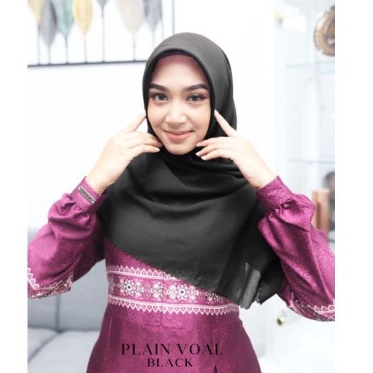 HIJAB SEGIEMPAT POLOS  VOAL PLAIN • WNJ