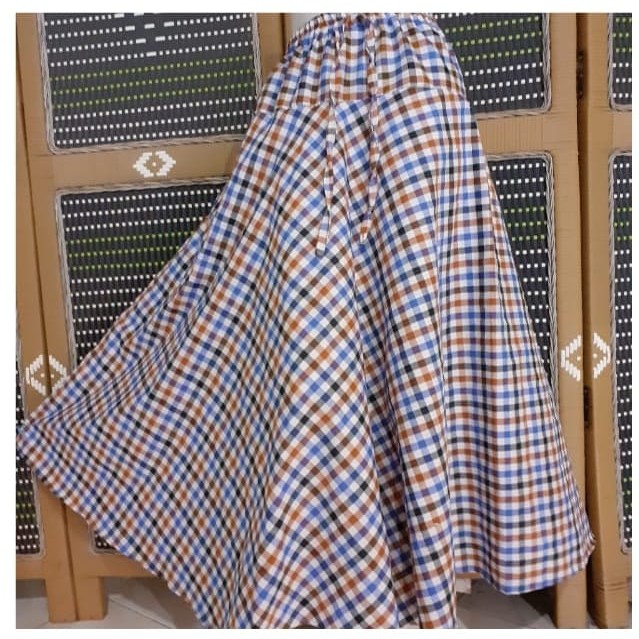 Rok Wanita/Rok motif kotak/rok payung/rok kotak kotak/rok kotak termurah