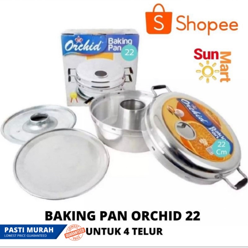 BAKING PAN ORCHID LOYANG KUE 22 CM BAHAN ALUMINIUM