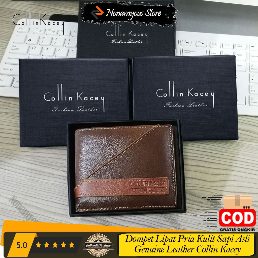 [ORIGINAL] Collin Kacey Dompet Lipat Pria Import Kulit Sapi Asli Short Men's Wallet Genuine Leather