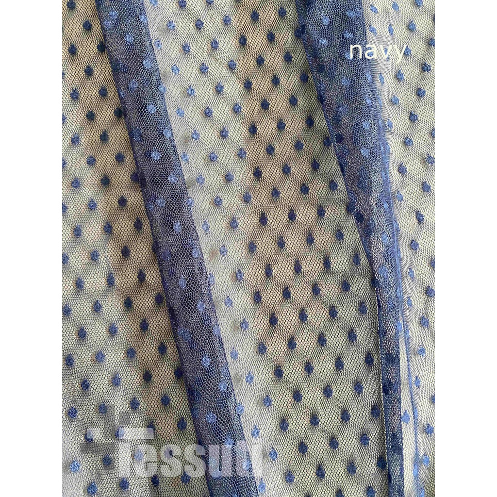 KAIN TILE HALUS DOT / BINTIK / SOFT TULLE POLKADOT-navy
