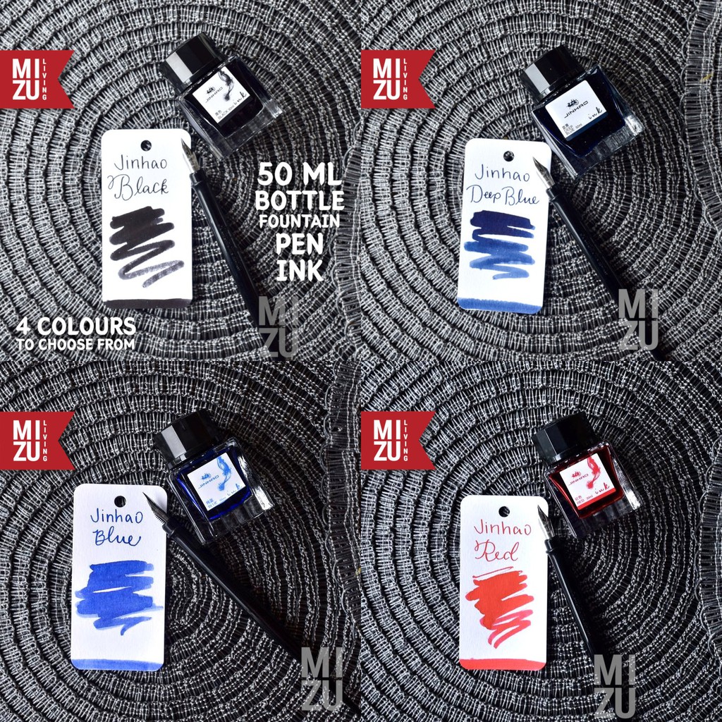 

HJK JINHAO 5001 Fountain Pen Ink 30 / 50ML Bottle Tinta Fountain Pen Water Resistant Aman Untuk Pen