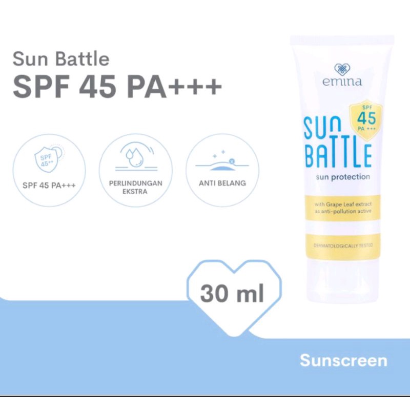 Emina Sun Battle SPF 45 PA+++ 30 mL - Skincare Sunblock