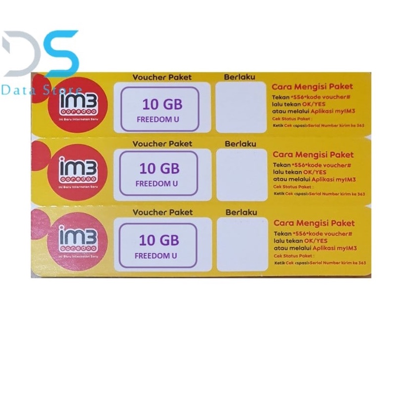 Voucher Indosat Freedom U 10 GB
