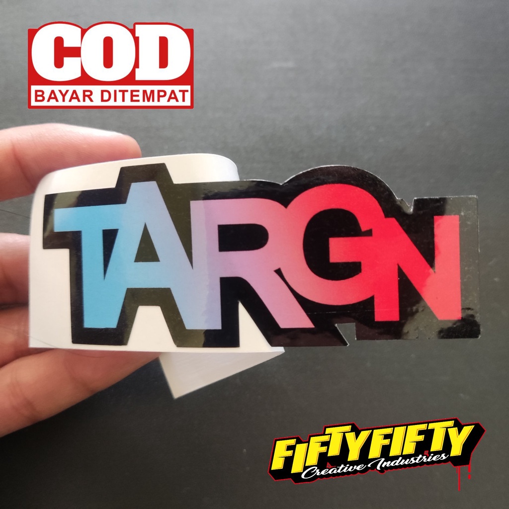 Stiker Print Cut TARGN Team Arogan model 01 Stiker Printing Laminasi Glossy Stiker Motor Mobil Helm Sudah Membentuk Pola Desain