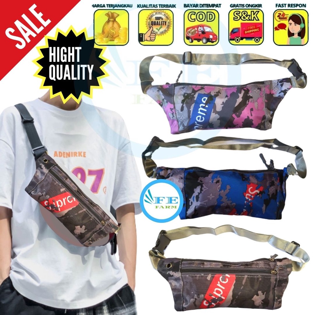 WAISTBAG HANDBAG TAS LEVEL URBAN PACK PRIA WANITA 3 SEKAT FASHION SELEMPANG PINGGANG DISTRO KOREA MURAH FEFARM