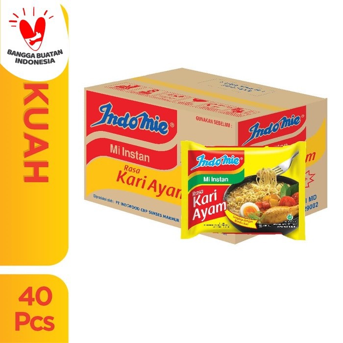 INDOMIE KUAH KARI AYAM INSTAN HALAL 72GR CHICKEN CURRY NOODLE SOUP 1 BOX ISI 40 PCS