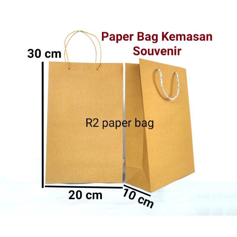 

Paper bag Ukuran 20x30 Kemasan Souvenir Coklat Polos Tas kertas untuk acara pesta