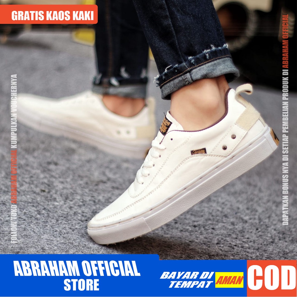 ABRAHAM Sepatu Sneakers Kulit Asli Kerja Pria