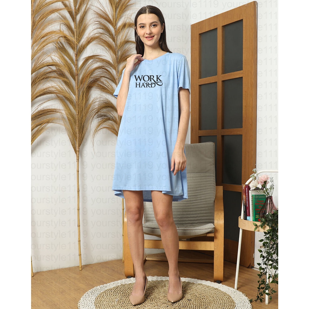 YOURSTYLE1119 - BASIC MINI DRESS WORK HARD TUNIK OVERSIZE TSHIRT KEKINIAN OVERSIZE