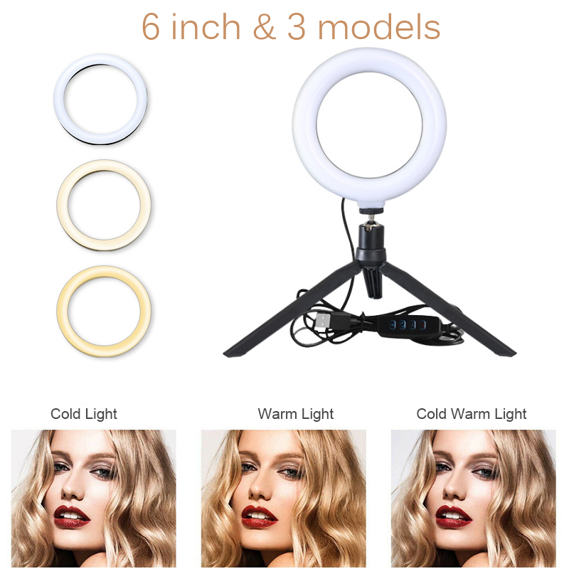 16cm  Live broadcast Tripod Livestreamer Selfie Make Up Vlog RingLight Lampu with 1 Tripod