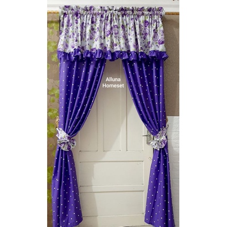 GORDEN SERUT PONI REMPEL/HORDEN PINTU DAN JENDELA /MOTIF DOT UNGU