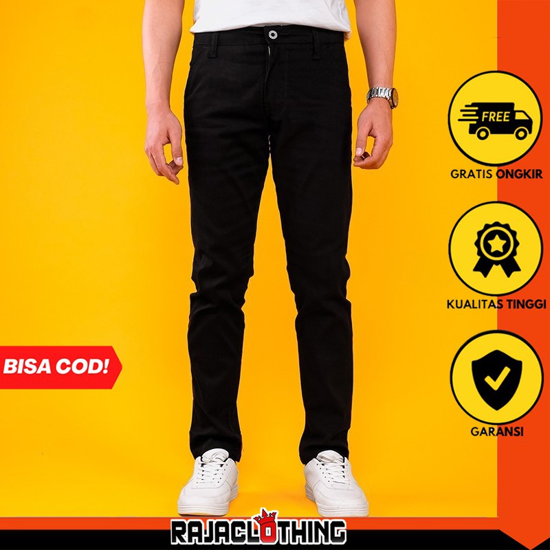 RCL - CELANA CHINO SKINY PANJANG ORIGINAL HITAM S.M.L.XL 27 s/d 34