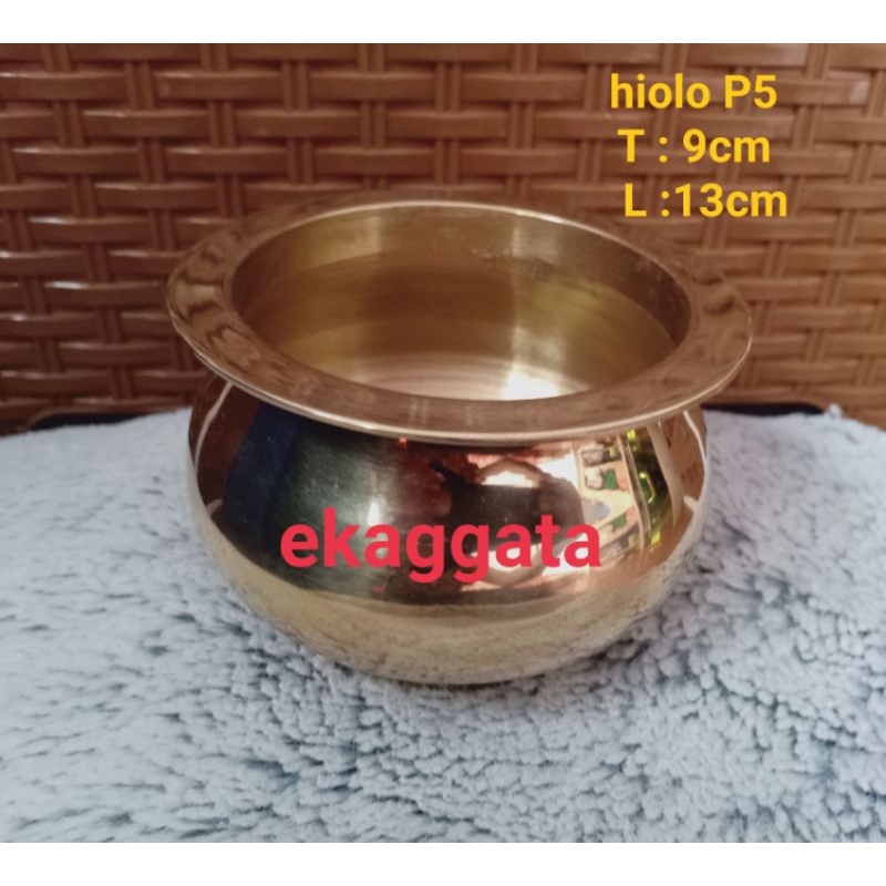 Hiolo/Bokor Kuningan Emas P5 || tempat Bakar Dupa Kuningan Asli