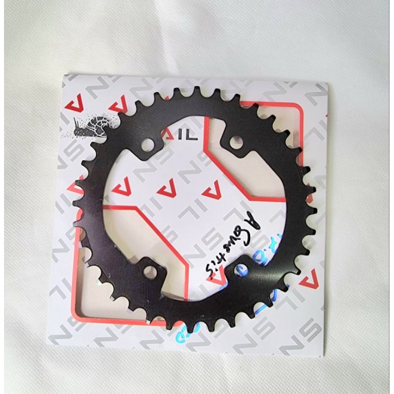 Snail Chainring 36T BCD 96 Asimetris Narrow Wide Chain ring Arm Crank Sepeda Hitam