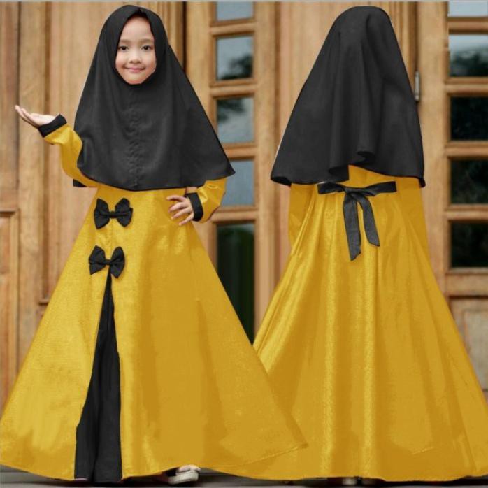 GAMIS MUSLIM ANAK NERNER 2 IN 1 - MERAH MAROON
