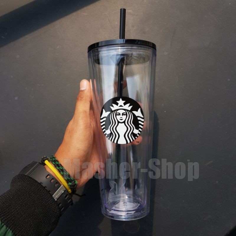 Tumbler Starbucks Original Black Transparan Tentra Straw (Gosend Only)