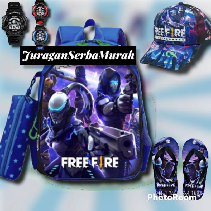 Tas Ransel Sekolah Anak laki laki Paud TK SD Karakter FF dan Super Hero Murah FreeFire