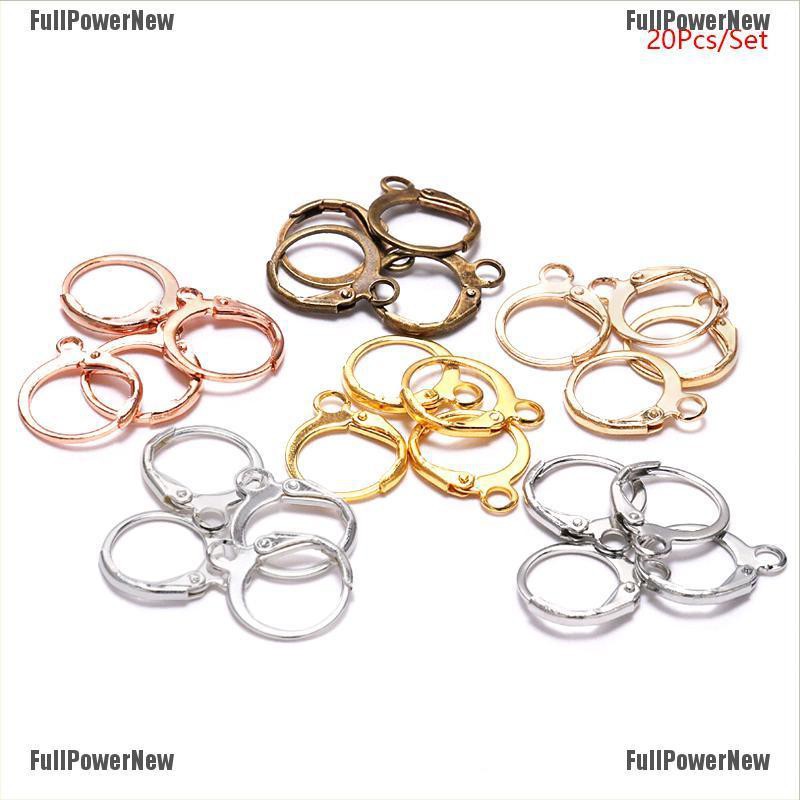 20pcs Lever Hook Anting Hoops Dengan Base Kawat Untuk Membuat Perhiasan