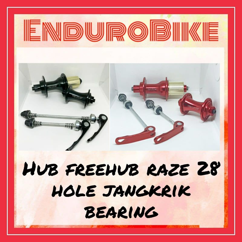 HUB FREEHUB RAZE 28 HOLE V BRAKE 4 BEARING JANGKRIK 28H H U ENDUROBIKE
