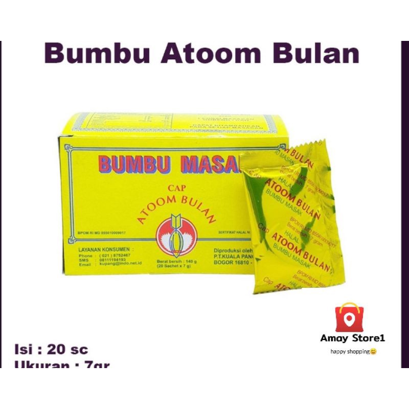 

Bumbu Atom Bulan 1 dus isi 20 sachet