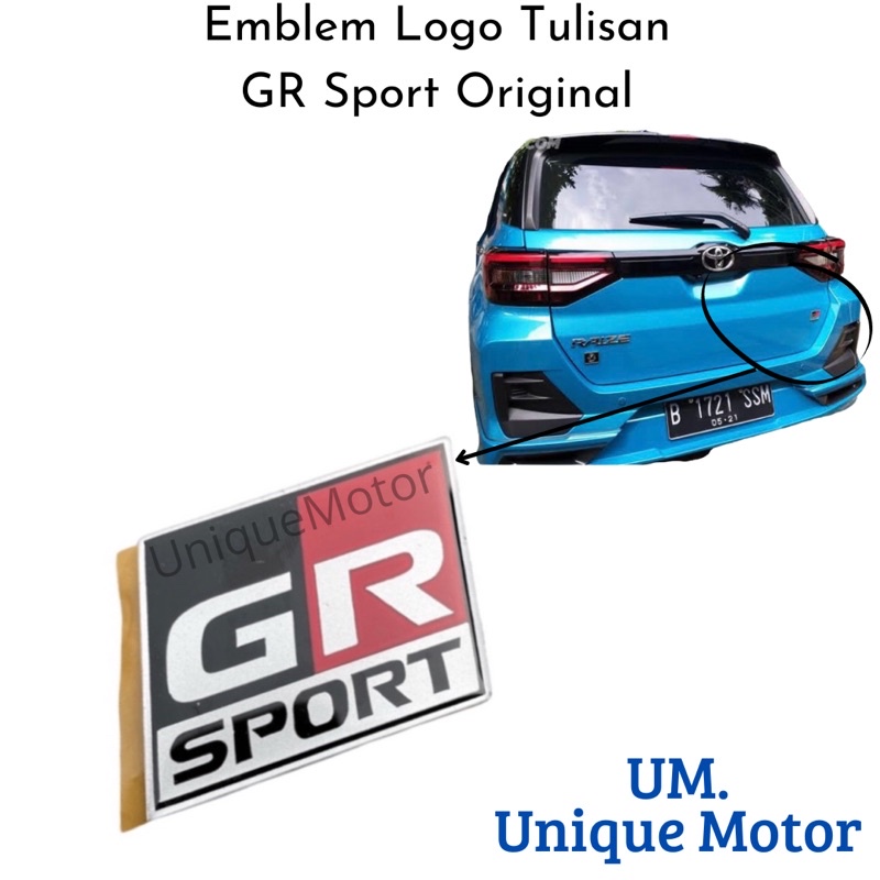 Emblem Logo GR Sport Yaris Raize Rush Fortuner Avanza