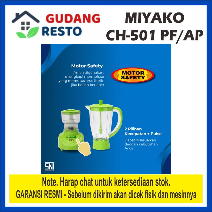 MIYAKO CH 501 PF/AP Chopper Blender Plastik 2 IN 1 1.5 L PENGGILING DAGING CH501 1,5 LITER 501PF FOOD PROCESSOR