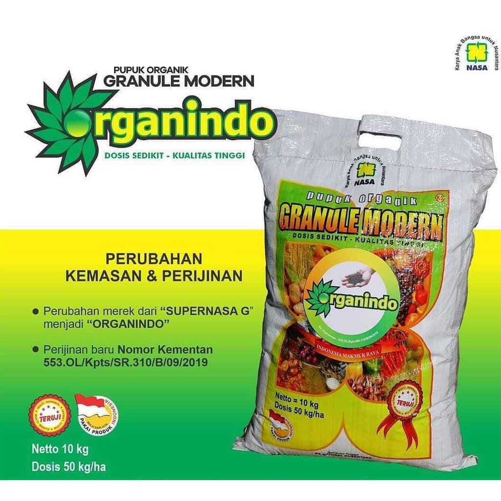 organindo/granule/pupuk organik nasa/PUPUK ORGANIK GRANULE MODERN MULTIFUNGSI ORGANINDO