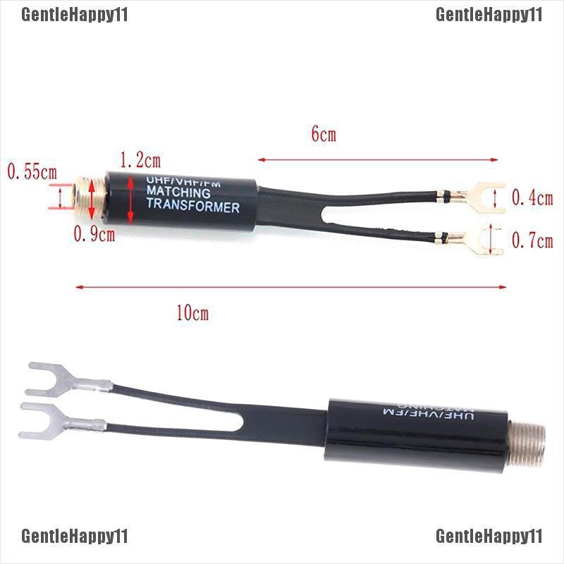 GHID  2Pcs UHF/VHF/FM/TV F cable 75-300 Ohm balun antenna matching transformer adapter