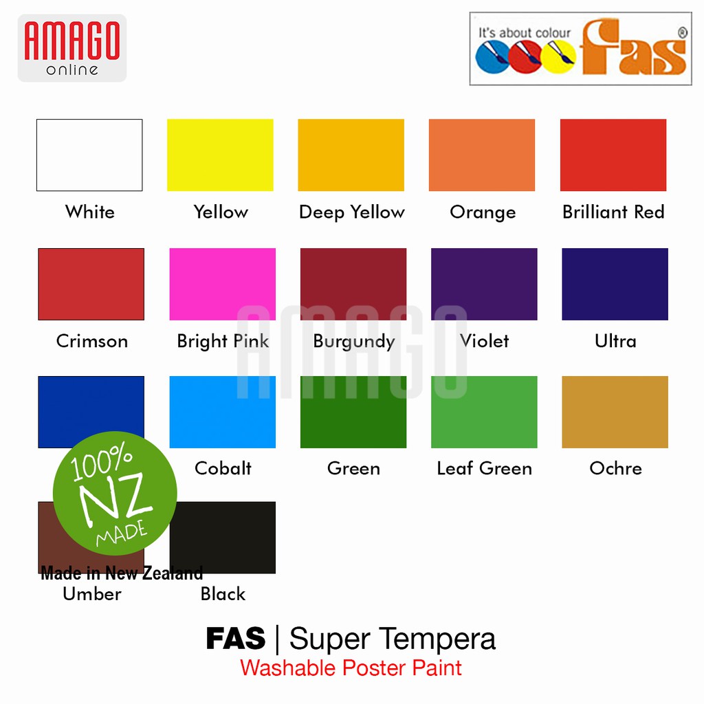 Cat Poster Lukis FAS Super Tempera Washable Poster Paint 2 liter - Pilih Warna