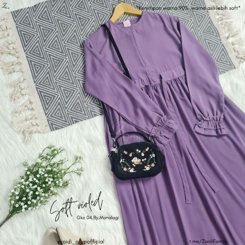 Gamis Syari Manalagi.id Murah-Soft violet